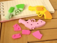 funny toy gun eraser tool lovely toy gun shape 3pcslot cute stationery supplies rubber eraser kids award gift