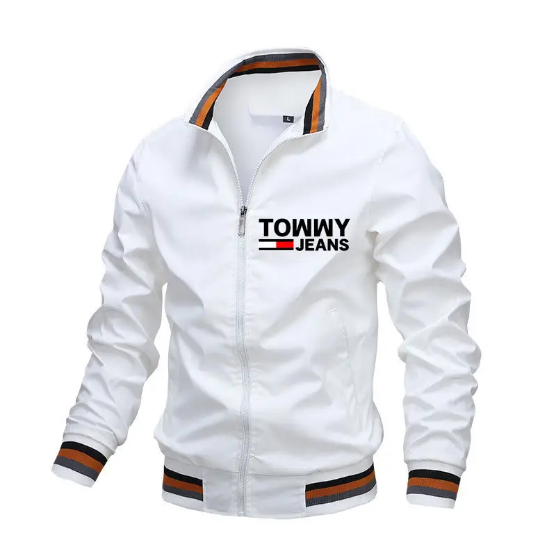 

Мужская уличная куртка с воротником-стойкой, тонкая Повседневная Уличная куртка на молнии, мужской черный стеганый Топ, уличная одежда, осе...