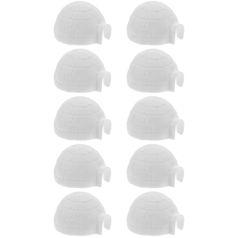 

10 Pcs Igloo Model Ornaments Cartoon Figurines Models Kids Wild Toy Plastic Statue Child
