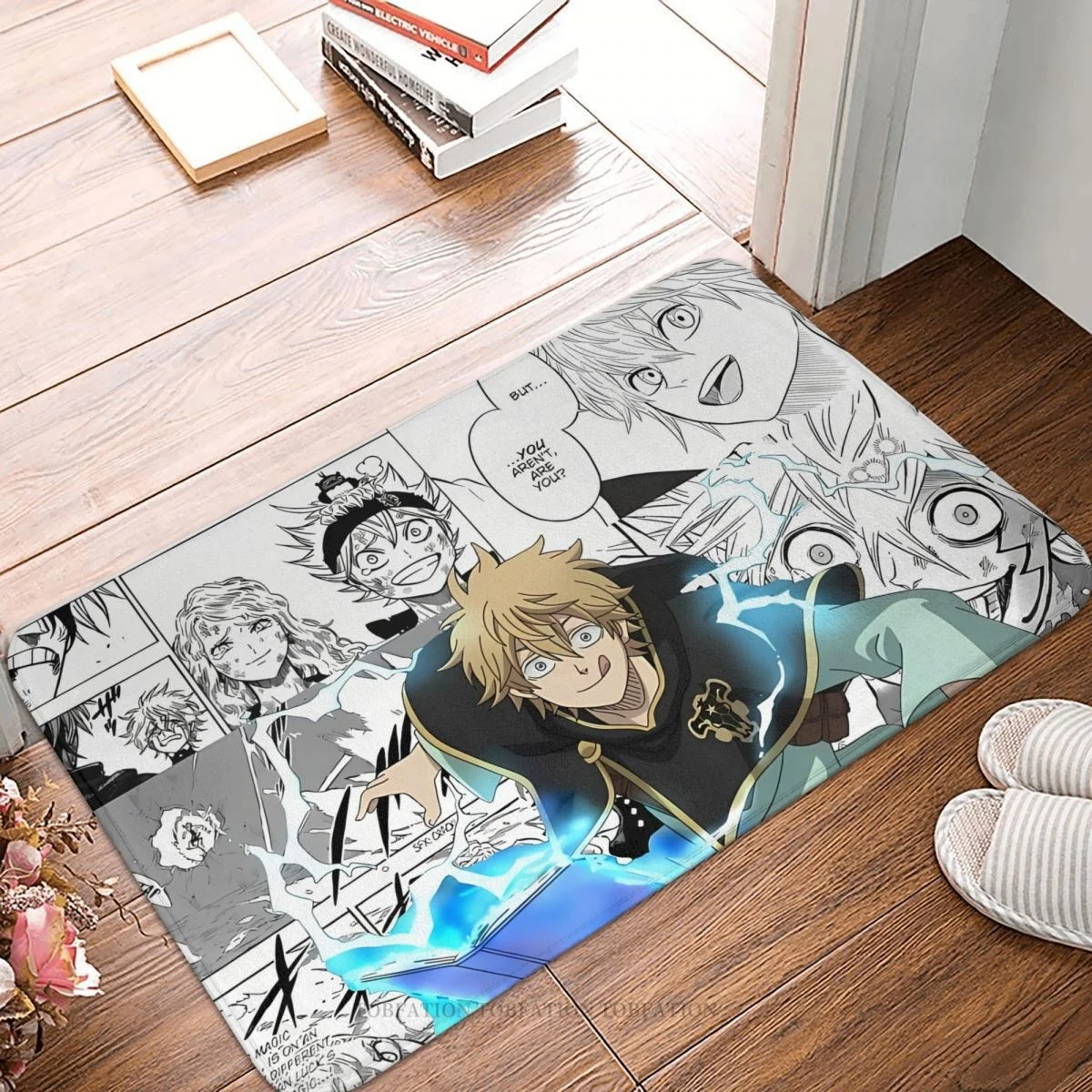 

Comic Black Clover Bath Mat Luck Voltia Doormat Kitchen Carpet Outdoor Rug Home Decoration