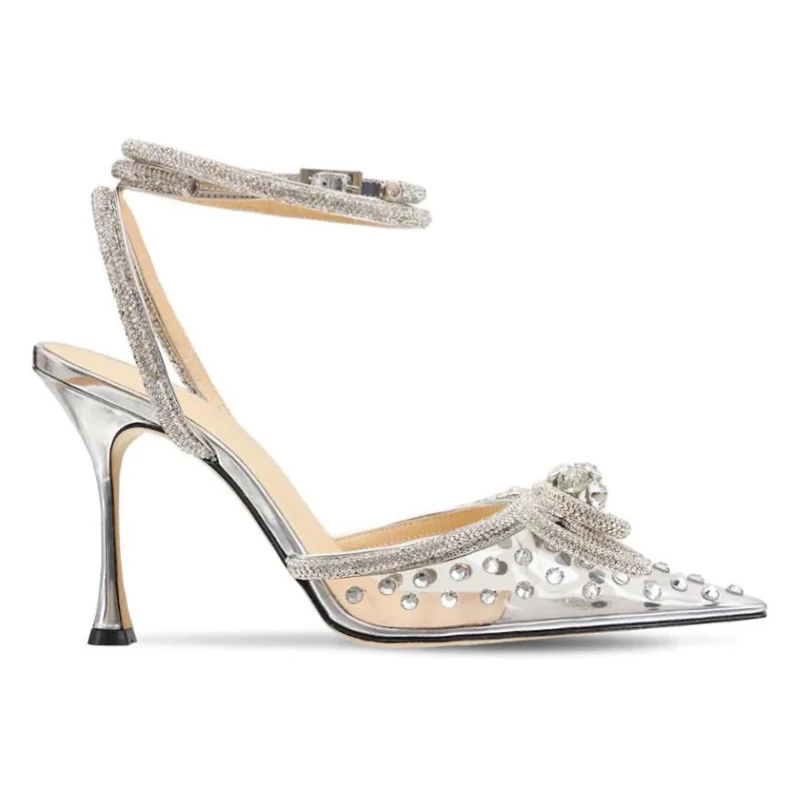 

Women Stiletto High Heel Crystal Sandals Sexy Pointed Toe Wedding Bridals Shoe Spring Rhinestone Ball Party Lady Heel 24-CHC-25