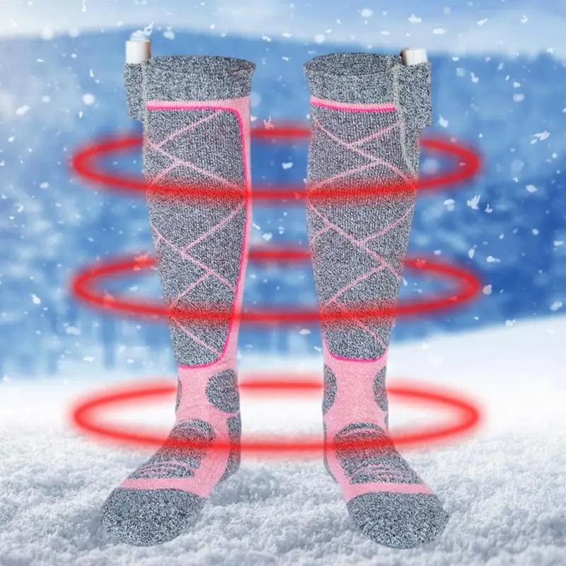 Winter Self-Heating Socks 2200mah Thermal Heated Socks Soft Elastic Thicken Anti-Slip Socks For Women Men Outdoor Ski Tube Sock