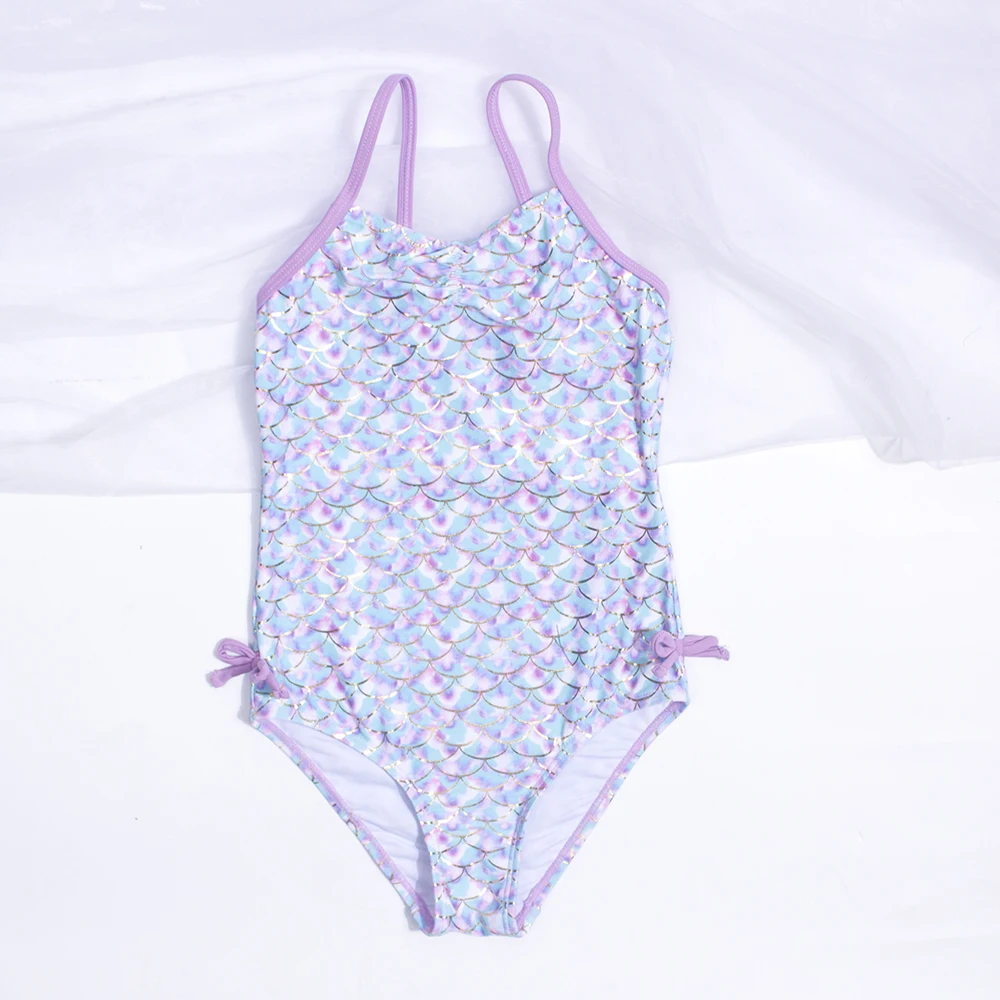 Дешевый детский купальник с градиентом для девочек 2022 купальный костюм принтом