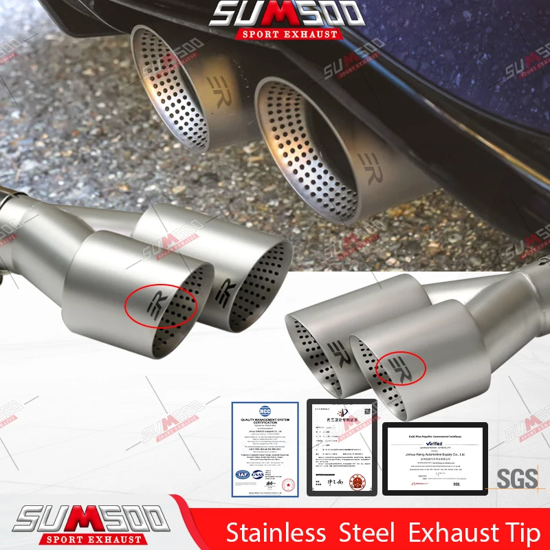 ER 1 шт. двойной матовый автомобильный глушитель из нержавеющей стали, наконечник выхлопной трубы, модель Универсальный наконечник выхлопной трубы U GTI MK7, насадка для гольфа