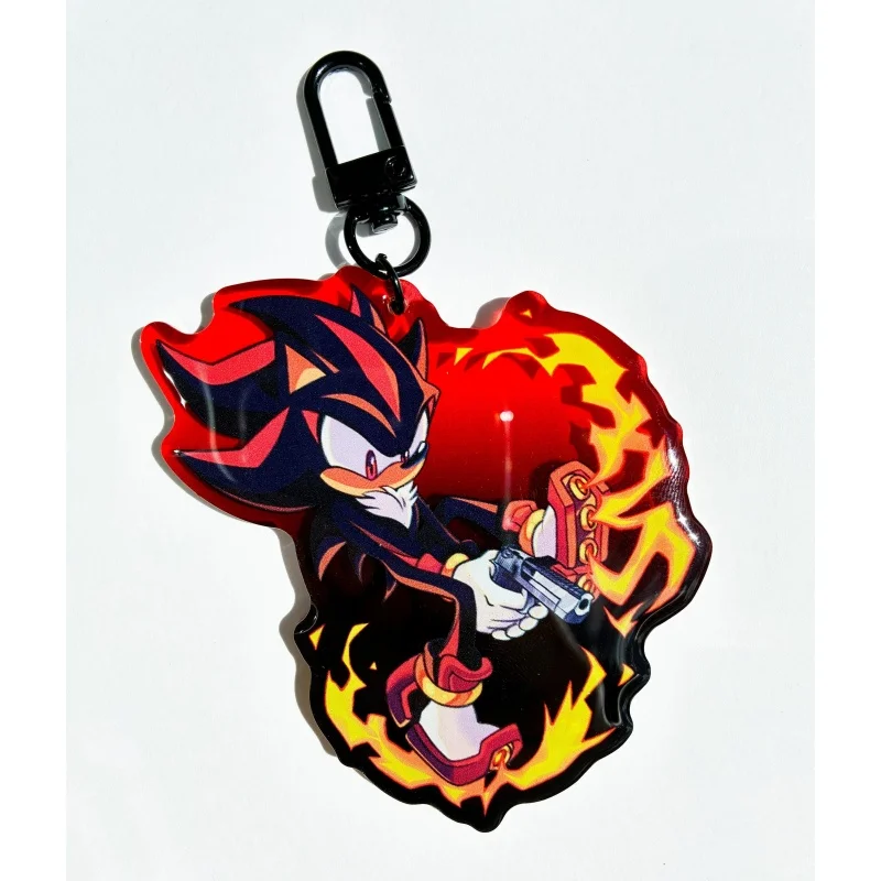 Фото Акриловый брелок Sonic Tails Knuckles Shadow Amy Rouge Blaze Silver Tangle Whisper 5 см, переливающийся, разноцветный, с крючком, подарок по игре Sonic №3