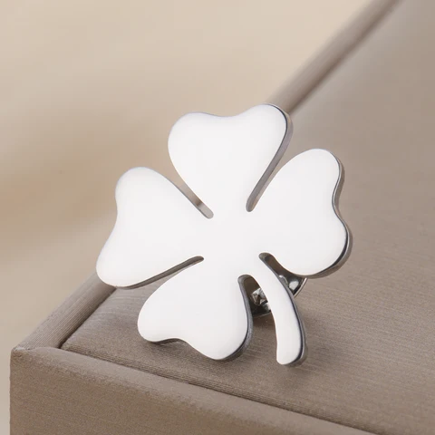 Dawapara Брошь Клевер из нержавеющей стали