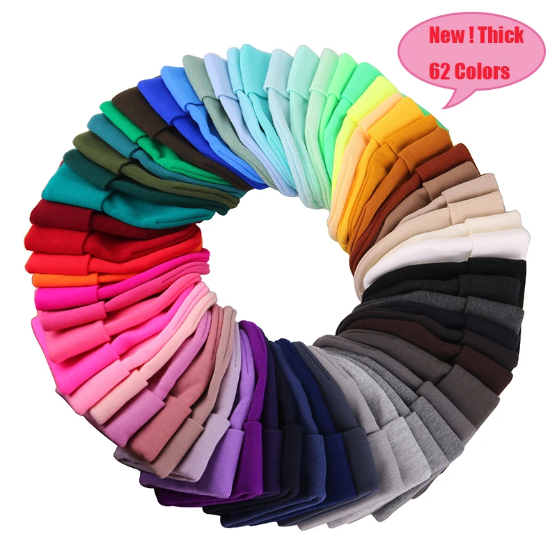 Плотная НОВАЯ шапка унисекс из смеси хлопка однотонные теплые мягкие вязаные