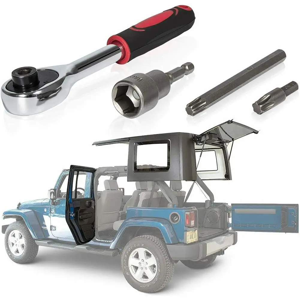 

4 шт. для 2007-2021 Jeep Wrangler Jl JK Rubicon Sahara Sport твердая верхняя и дверная съемка набор инструментов Torx Набор инструментов гаечный ключ