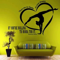 no limits gymnastic gymnast gymnastics motivation quote wall sticker art decal for girls boys room dance house home decor s566