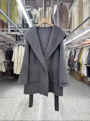 DNBS Женское шерстяное пальто серого цвета