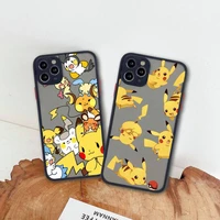 pokemon pikachu phone case for iphone 13 12 11 pro max mini xs 8 7 plus x se 2020 xr matte transparent cover