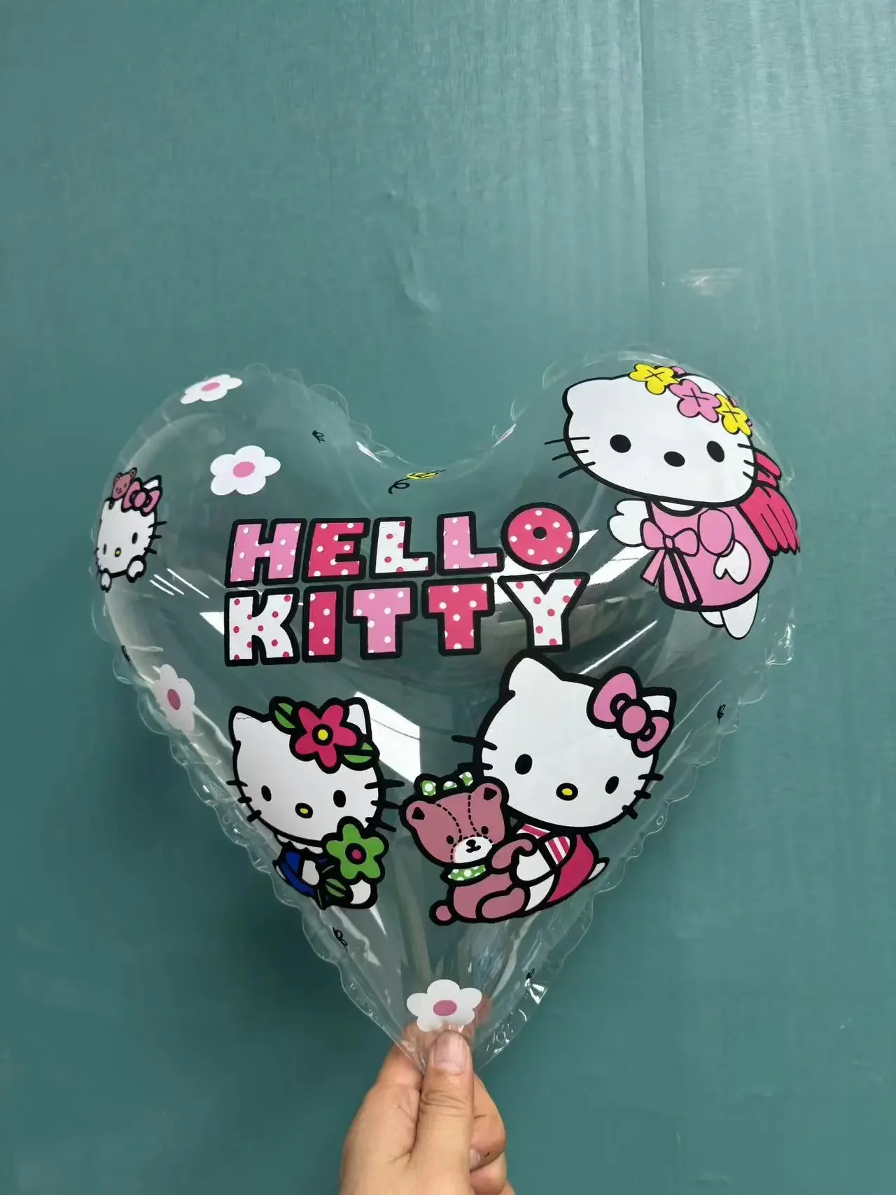 Прозрачный шар в форме сердца HelloKittys Kawaii украшение для свадебной мебели детские