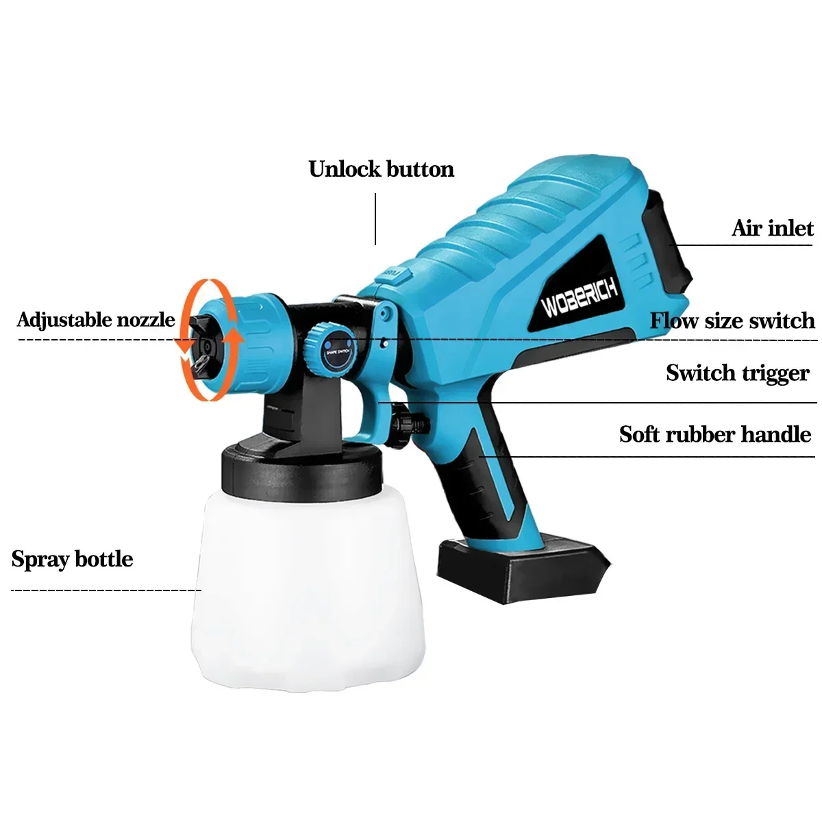 Электрический пистолет-распылитель 1000 мл беспроводной распылитель краски