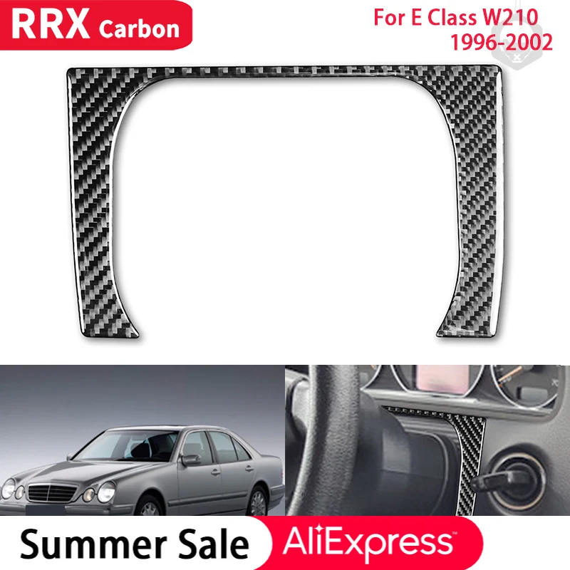

Car Interiors Carbon Fiber Sticker Steering Wheel Speedometer Bottom Decor Cover Trim for Mercedes Benz W210 E-Class 1996-2002