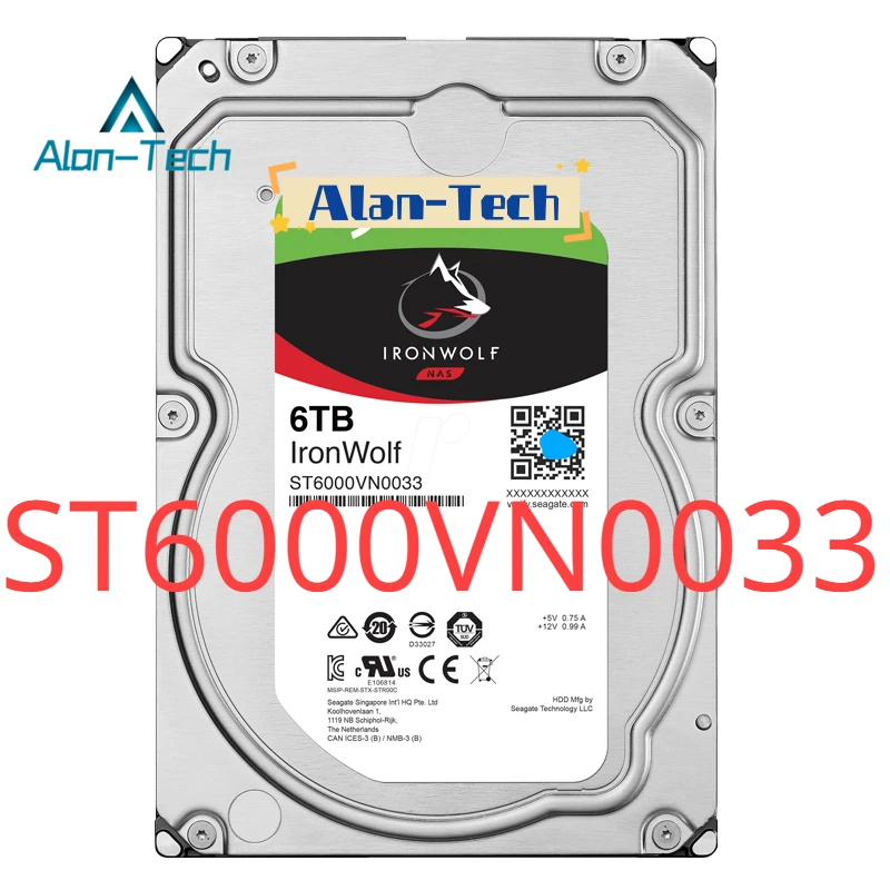 

For Sea-gate ST6000VN0033 6TB HDD Ironwolf 3.5inch Hard disk SATA3 7200rpm 6GB/S NAS Network Attached Storage Hard drive