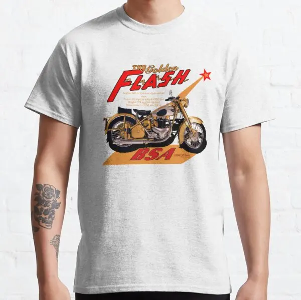 

The Golden Flash BSA Motorcycle t shirt for AC Boxer Cagiva Ghezzi Triumph Suzuki KTM