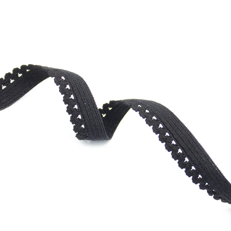 

50 ярдов 10 мм белый черный нейлоновый эластичный ремешок для трусиков нижнее белье декоративная кружевная отделка Аксессуары для шитья одежды