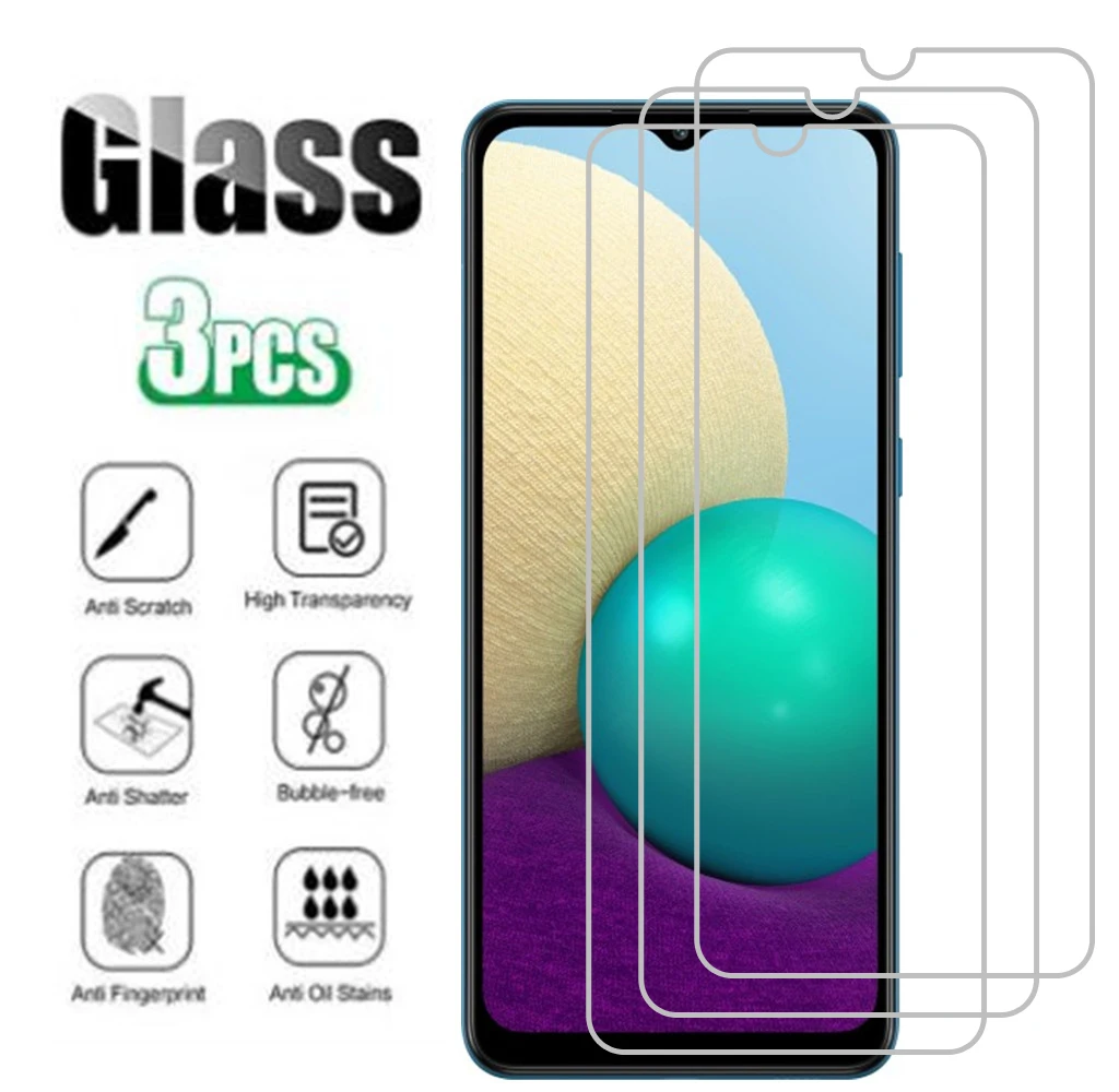 

Защитное стекло для Samsung Galaxy A02 A03s A12 Nacho A22 4G 5G A32 A42 A52 A52s A72, закаленное защитное покрытие для экрана, пленка, 3 шт.