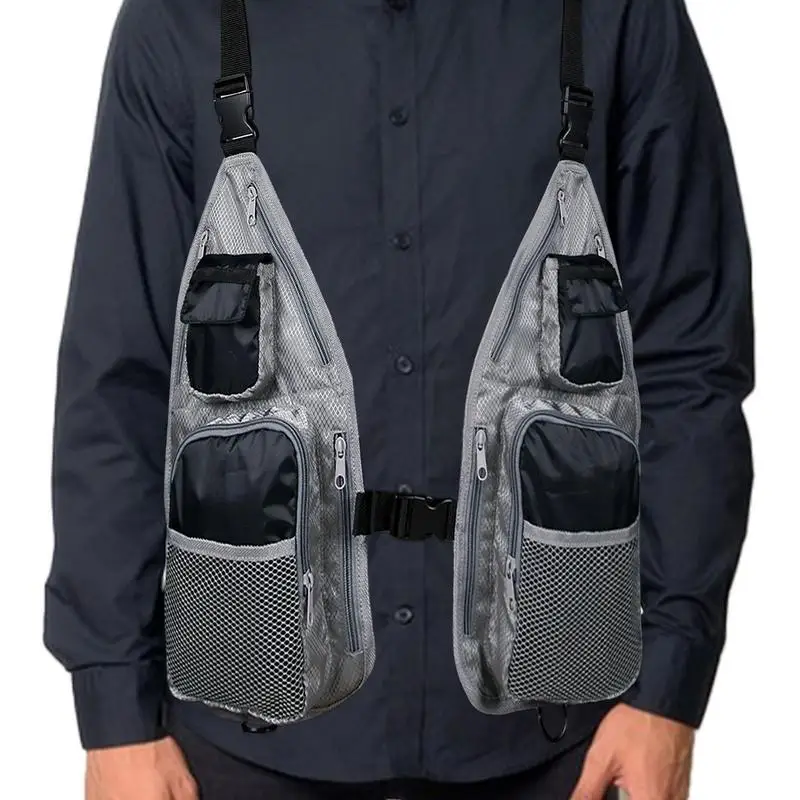 

Summer Outdoor Sports Multi-Pocket Vest Photography Fishing Vest Men's Mesh Vest Thin Jacket Sleeveless Jacke Adjustable Vest