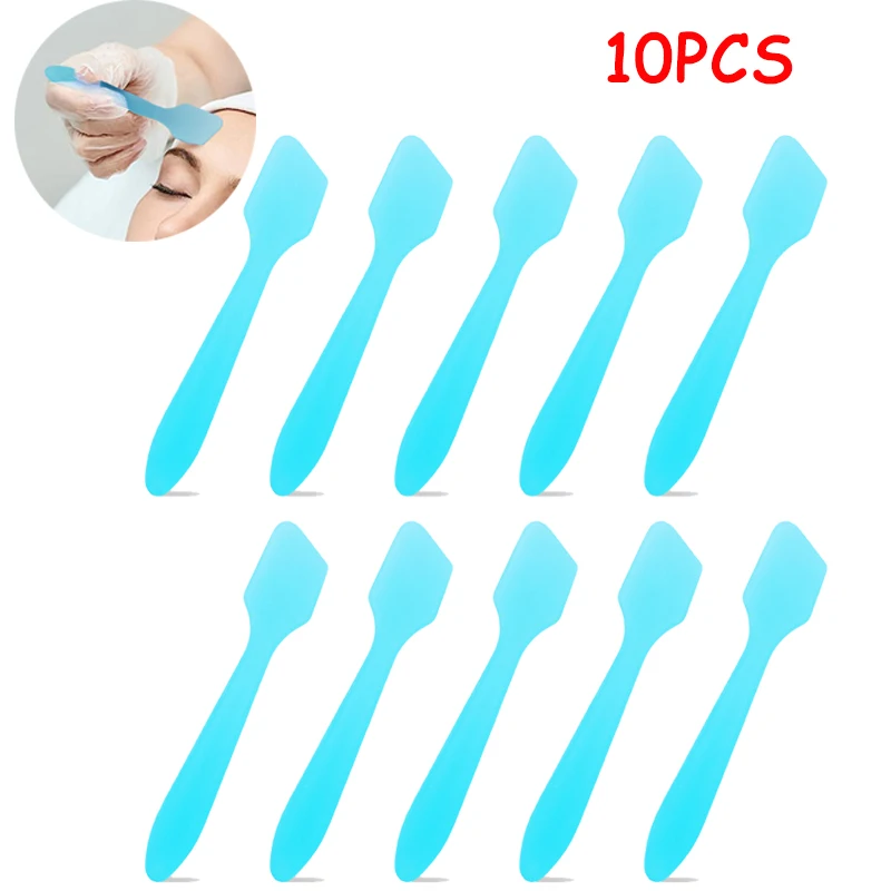 

10PCS Mini Cosmetic Spatulas Scoop Face Cream Mask Mud Mixing Plastic Spoon Beauty DIY Tools Eyes Facial Makeup Applicator Kits