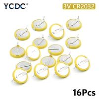 new 16x 3v cr2032 button battery coin cell with 2 mounting pinstabs soldered 2 pins for main board remote control game
