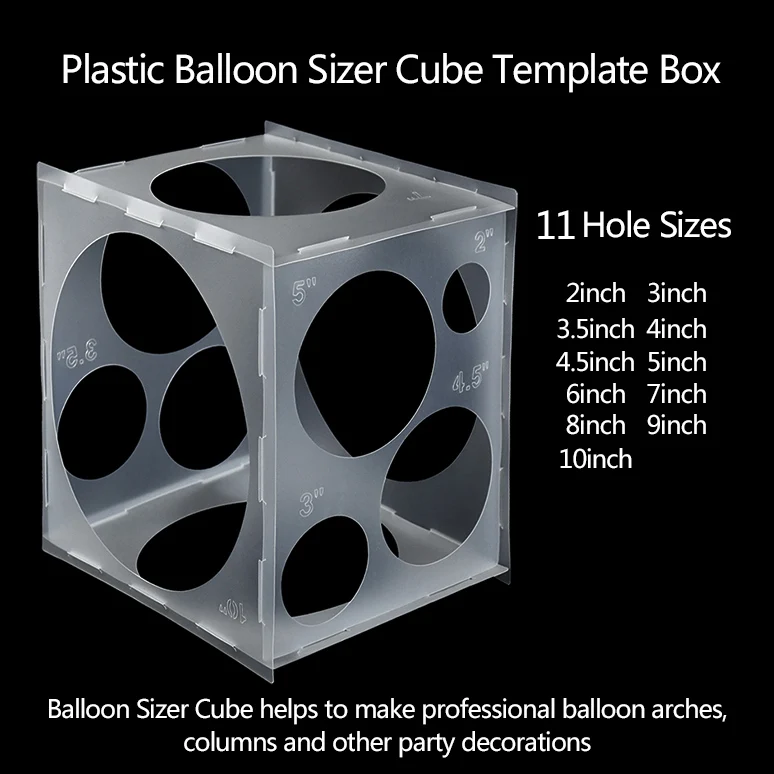 

11Holes Plastic Balloon Sizer Box Balloons Size Measurement Tool For Birthday Wedding Party Baloon Arch Column Ballon Decor