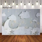 Фон для фотосъемки Mehefond с белыми облаками, блестками, звездами, луной, ребенком, на 1-й день рождения, торт, разбивка, фотостудия