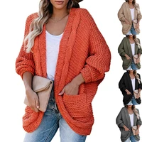 thick line twist cardigan 2022 autumn and winter new knitted sweater casual twist rope dolman sleeve sweater coat