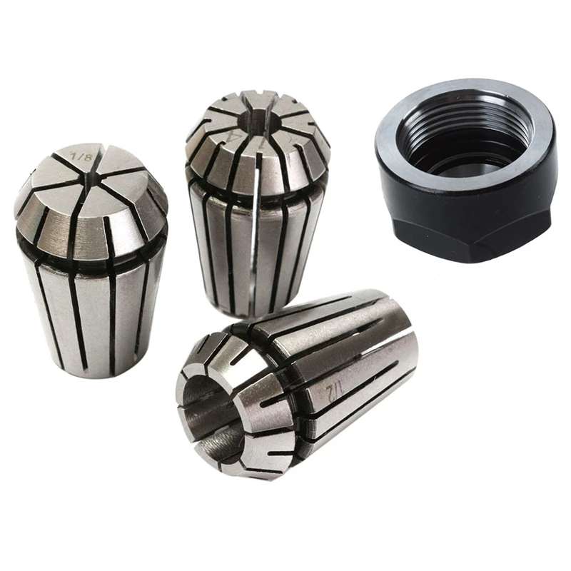 

1X ER20 Collet Clamping Nuts For CNC Milling Chuck Holder Lathe & 3Pcs ER20 Spring Collet Chuck Lathe Milling