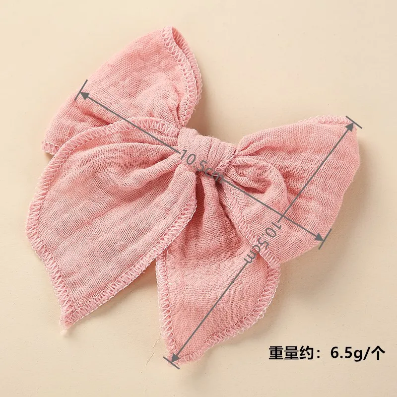 4 1 &quotмуслиновый хлопковый бант для волос с зажимами заколки маленьких девочек