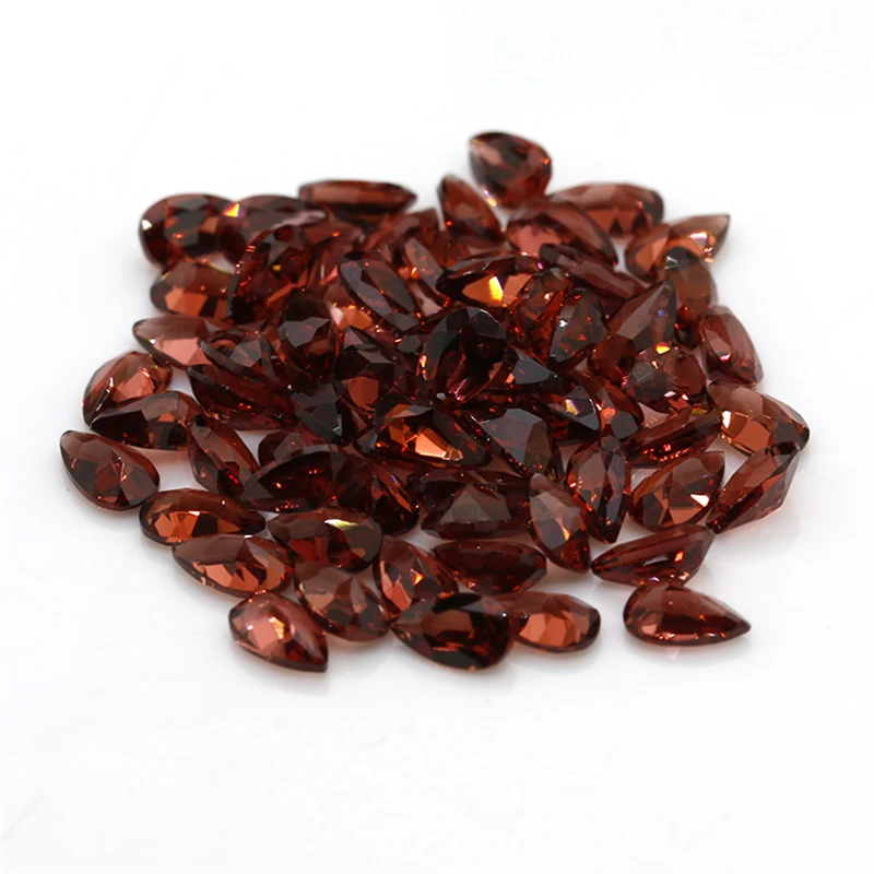 

Hot Sales Factory Price Natural Loose Gemstone Jewelry Making Stone Pear Cut Red Garnet