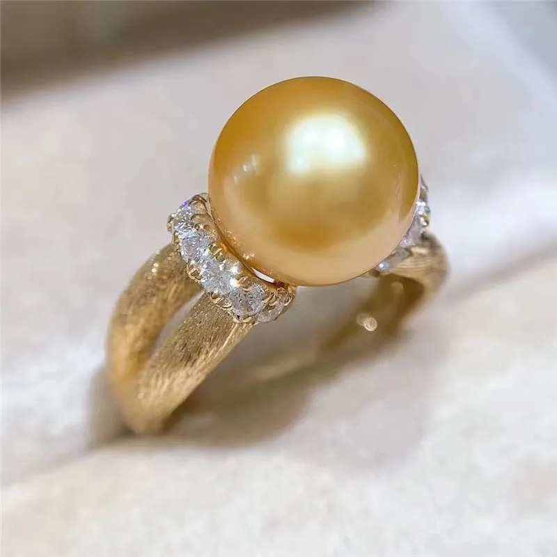 Suberb огромное кольцо из черного золота 9-10 мм с круглым жемчугом регулируемый