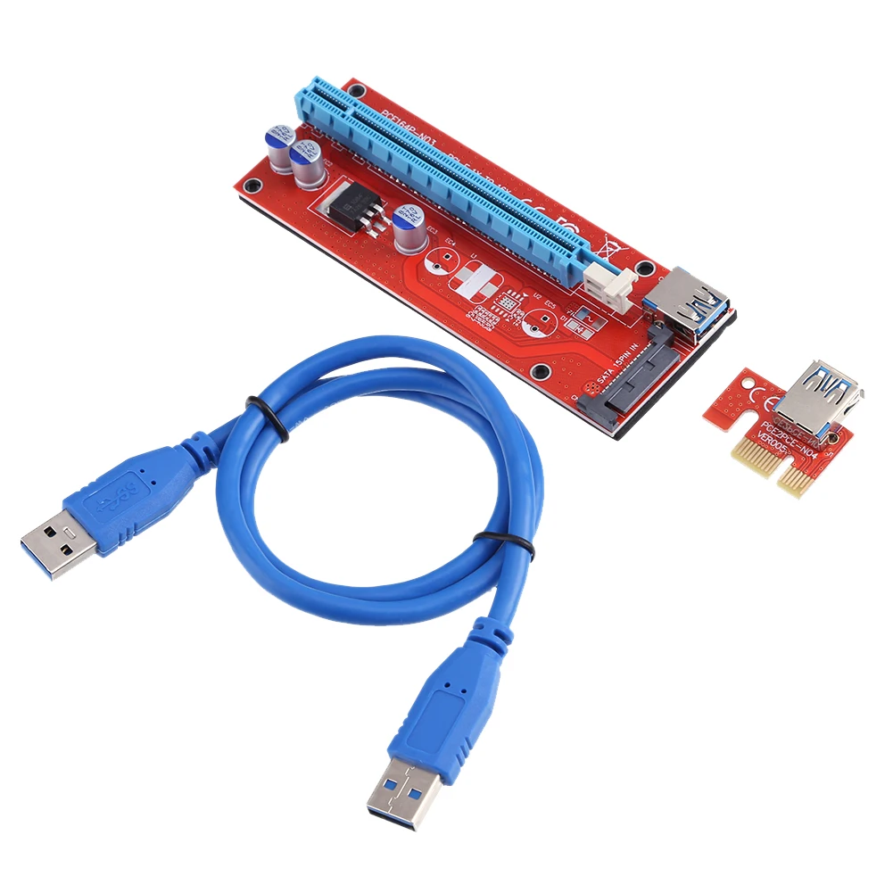 Фото USB 3.0 PCIE Riser 007S PCI Express X1 к X16 SATA 15Pin кабель разветвителя питания Molex PCI-E для видеокарты USB 3.0 PCIE Riser 007S PCI Express X1 к X16 SATA 15Pin кабель разветвителя питания Molex PCI-E для видеокарты