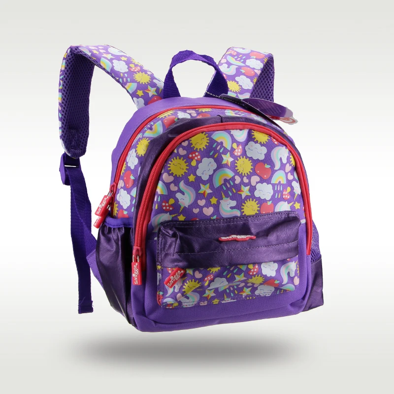 Australia Original Smiggle Children's Schoolbag Baby Shoulder Backpack Cute White Cloud Unicorn Purple 1-4 Years Old Small Bags