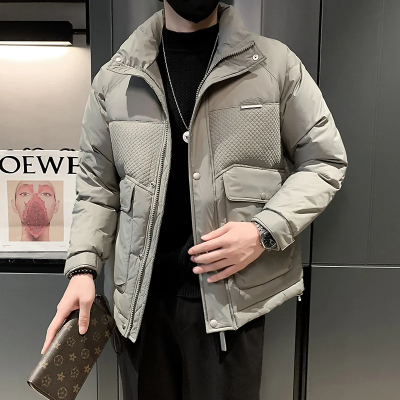 Winter Jacket Men Slim Warm Fashion 3-color Thick Down Jacket Men Korean Thicken Short Coat Mens Parker Clothes M-3XL