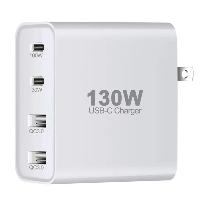 

130W USB Type C Desktop Charger Multi-Port Charger With Short-Circuit Protection Fit For Laptop Phone Charger US Plug