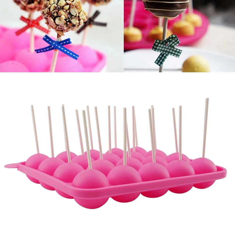 

20 Holes Safely Silicone Round Lollipop Silicone Mold Maker Pop Lollipop Stick Tray Cake Mould Easy To Handle Kitchen Gadgets