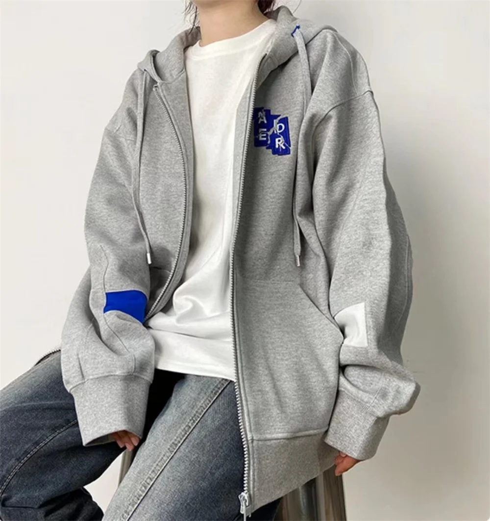ADER ERROR Spring And Autumn High Quality Hooded Sweater For Men And Women Couples ADER 1:1 Little Monster Zipper Jacket Loose
