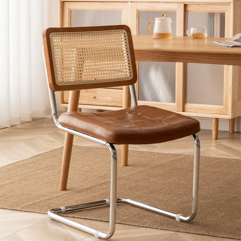 

Wipeable Metal Dining Chairs Modern Luxury Bedroom Desk Chair Vanity Chaise Lounge Muebles Para El Hogar Italian Furniture