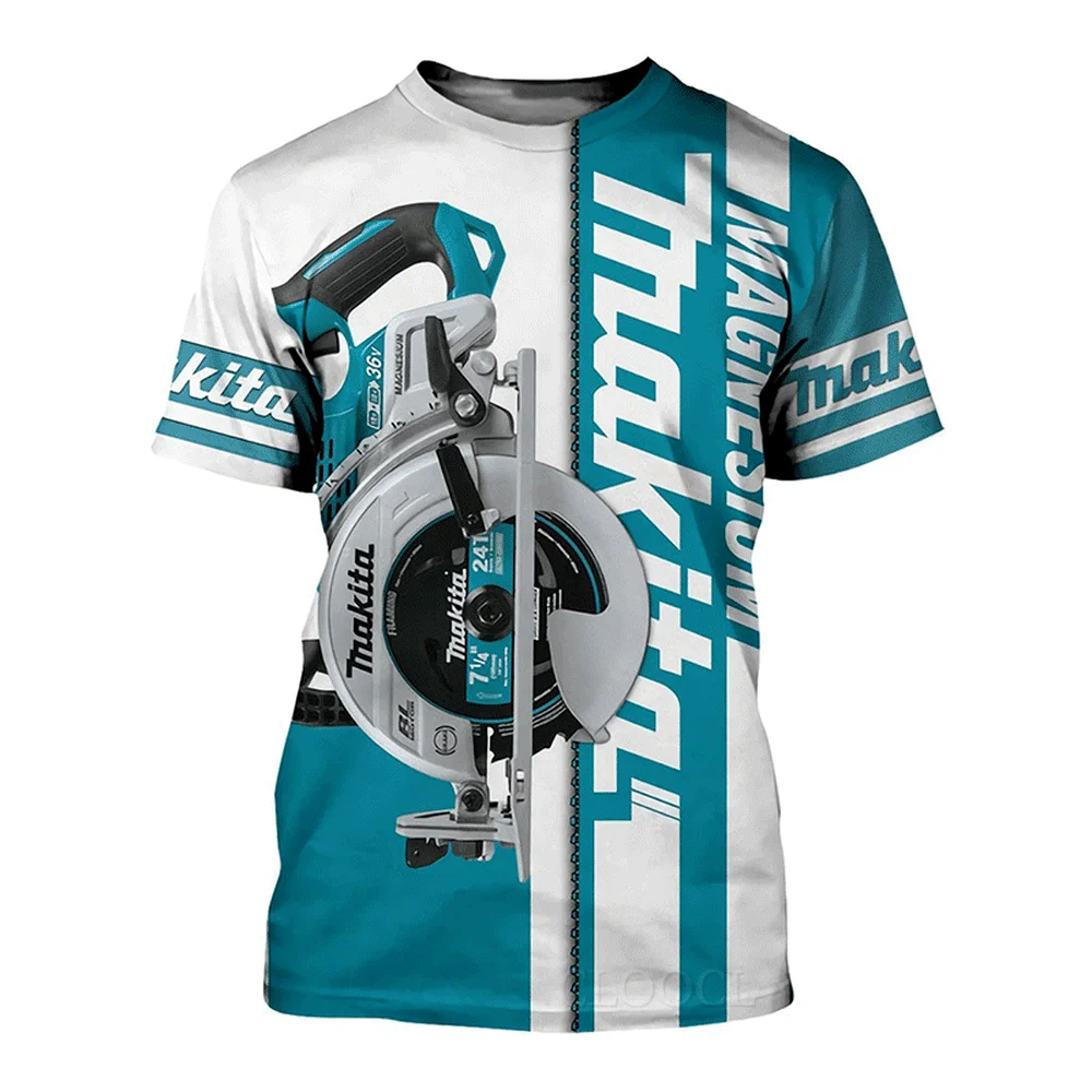 

Fashion Makita Tools 3D Printing Men's T Shirts Summer Loose Polyester O-Neck Short-Sleeved Casual Unisex Large Size T-Shirt 6XL