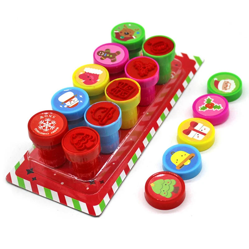 

10 шт. Рождественский узор, искусственные чернила, сделай сам, скрапбукинг, игрушка для вечеринки, сувениры, подарок, игрушка для детей, штампы, игрушки, портативный штамп