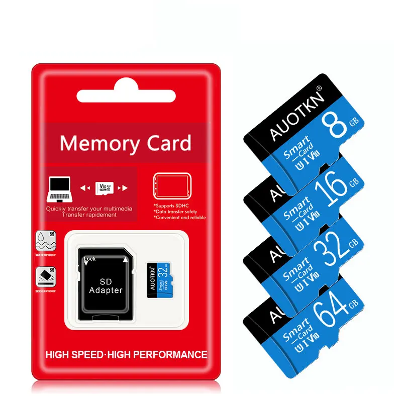 

AuoTKN Mini Micro SD Card 8GB 16GB 32GB Class 10 Memory Card 64GB 128GB 256GB 512GB flash card Microsd TF/SD Card for Phone