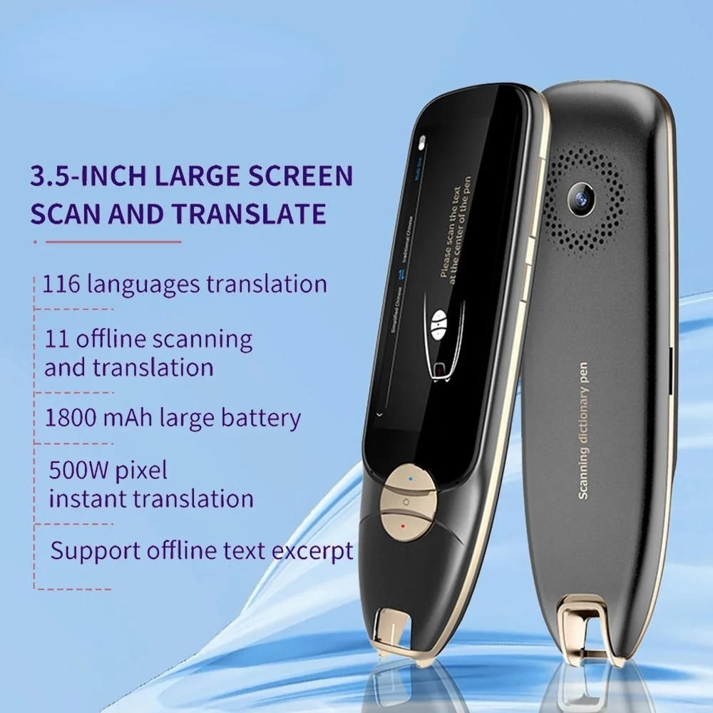 

S35 Voice Photo Translator Pen 3.5 inch Screen Dictionary 116 online translations 21 offline translations Business Travel Abroad