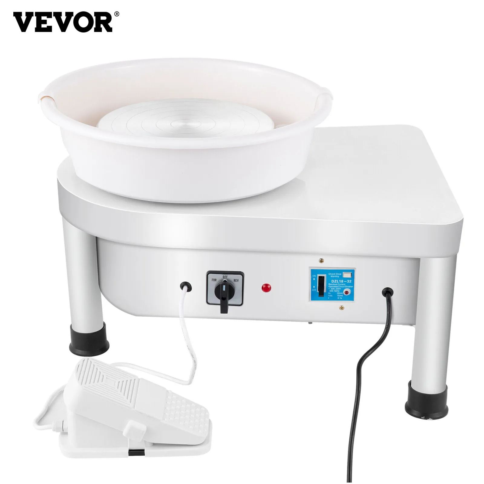 

VEVOR Pottery Wheel 25CM Pottery Forming Machine 350W with Foot Pedal and Detachable Basin Easy Cleaning Flexible Application