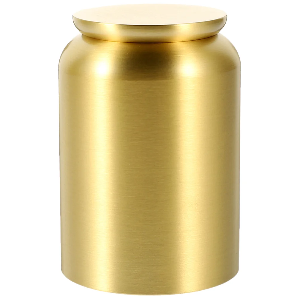 

Small Tea Pot Tins Coffee Beans Canister Metal Storage Tank Containers Brass Leaf Airtight