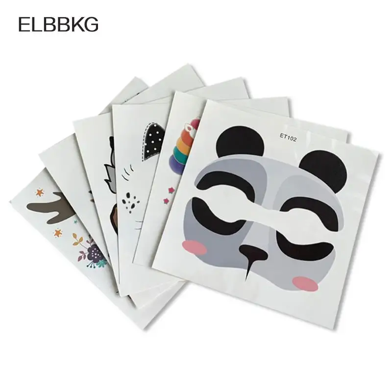 

6 детских мультяшных животных стильная татуировка для лица Временная Водонепроницаемая Женская одноразовая Косметика панда котенок оленок