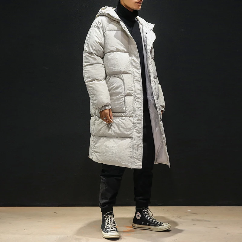 High Quality Winter Jacket Men Hooded Thicken Warm Parka Coat Casual Slim Mens Overcoat Long Slim Cotton padded jacket M-5XL