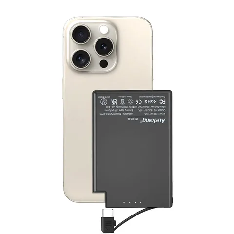 Ультратонкое магнитное портативное зарядное устройство со встроенным кабелем USB-C Power Bank 5000 мАч для Magsafe iPhone Samsung Xiaomi Wired Small