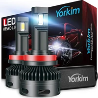 yorkim h11 led headlight bulbs canbus ready h11h8h9 led waterproof headlight bulb with silent turbo cooling fan pack of 2