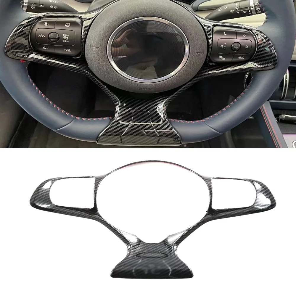 

Для BYD YUAN PLUS ATTO 3 2022 2023 ABS углеродное волокно Автомобильное рулевое колесо декоративная рама литье наклейка полоса отделка крышка